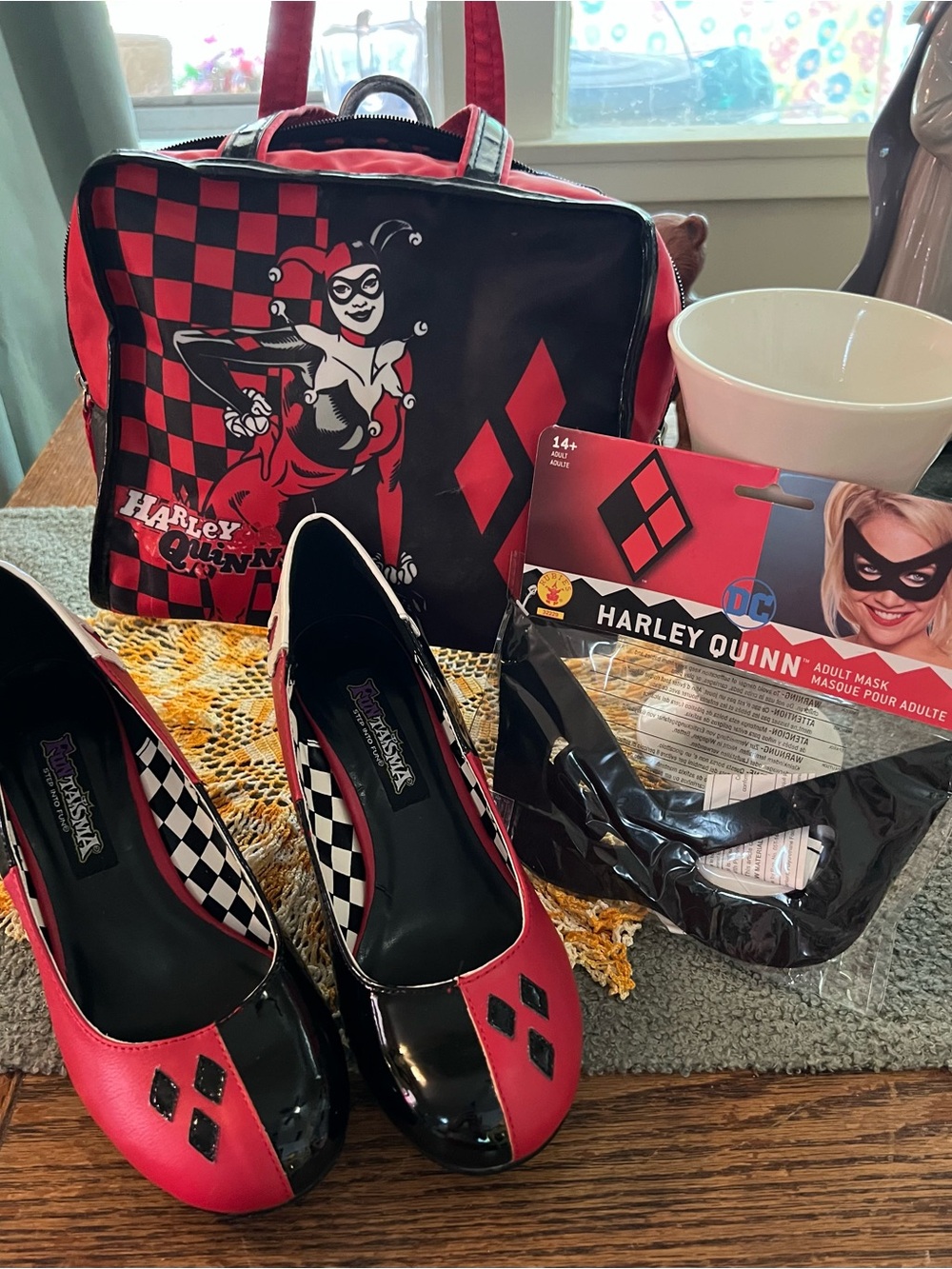 ❤️ Funtasma Harley Quinn 7 NWOTCheckerboard Platform Shoes Kitten Heels Lot 3